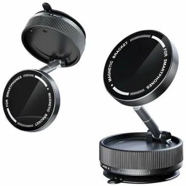 Vacuum Magnetic Phone Holder 360 Degree Rotatable Suction Cup Phone Mount,Foldable Vacuum Strong Magnet Cell Phone Stand for Car Windshield Smooth Surface