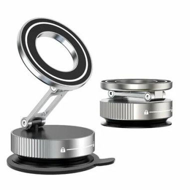 Vacuum Magnetic Phone Holder Suction Magnetic 360 Degree Adjustable Car Phone Holder,Cell Phone Holders with Adhesive Paper(Silver)