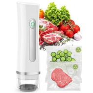 Detailed information about the product Vacuum Sealer for Food with Visible Water Tank,Handheld Saver Compact Vacuum Sealer Machine with 30 Reusable Bags for 6X Preservation & Fresh,White