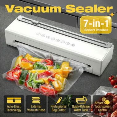 Vacuum Sealer Machine Food Saver Kitchen Fresh Meat Dry Wet Storage Preserves 62kPa Packing Countertop Automatic Airtight Sous Vide Vac Jar Seal Bags