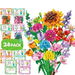 Valentines Day Gifts,24 Packs Flower Bouquet Building Blocks,Artificial Wildflower Botanical Exchange Gift Classroom Prize Party Favor. Available at Crazy Sales for $34.99