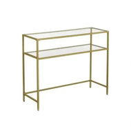 Detailed information about the product VASAGLE Console Table with Tempered Glass Gold Colour