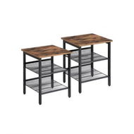 Detailed information about the product VASAGLE Set Of 2 Side Table With 2 Mesh Shelves