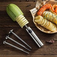 Detailed information about the product Veggie Core Drill Stainless Steel Vegetable Spiral Cutter Spiralizer Set Of 4 For Coring (Veggie Core)