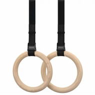 Detailed information about the product VERPEAK Wooden Gymnastic Rings with Adjustable Straps Heavy Duty Exercise Gym Rings Wooden