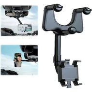 Detailed information about the product Versatile Car Phone Holder and Retractable Rear View Mirror: Rotatable, Retractable, Adjustable for All Phones and Vehicles