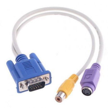 VGA To TV S-Video/RCA Out Converter Cable Adapter