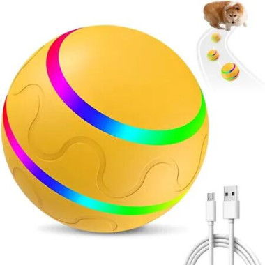 Vibrating Dog Ball,Moving Dog Ball,Shaky Ball Toy for Dogs,Interactive Bouncing Ball,Automatic Moving Dog Toy Ball,Shaking Dog Ball (Yellow)