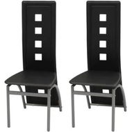 Detailed information about the product vidaXL Dining Chairs 2 pcs Black Faux Leather