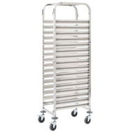 Detailed information about the product VidaXL Kitchen Trolley For 16 Trays Stainless Steel