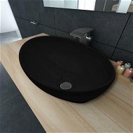 Detailed information about the product VidaXL Luxury Ceramic Basin Oval-shaped Sink Black 40 X 33 Cm