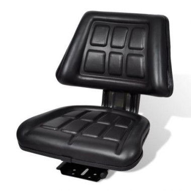 VidaXL Tractor Seat With Backrest Black