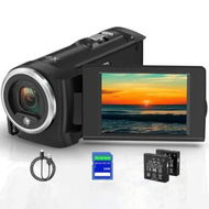 Detailed information about the product Video Camera Camcorder,QHD 2.7K Camcorder 50MP 16X Digital Video Camera,2.8In 270 Degree Rotation Screen Vlogging Camera with 32GB Card and Two Batteries