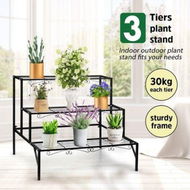 Detailed information about the product Vintage 3-Tier Plant Stand Metal Flower Pots Display Shelf For Garden Patio Yard