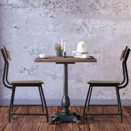 Detailed information about the product Vintage Dining Chairs Set Of 2 With Wood & Metal For Cafe/Kitchen.