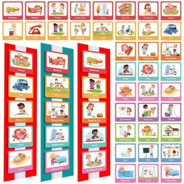 Visual Schedule Cards Kids Chore Reward Chart Toddler Bedtime Routine 60 Family School Planner Autism Learning Materials Christmas Gift