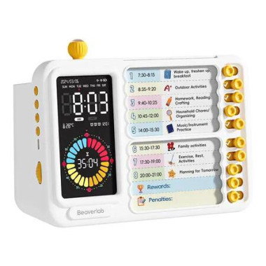 Visual Timer for Kids with 99 Minute Countdown, ADHD Timer with Planning Board, Daily Chore Board-Checklist for Autism, Silence Timer for Students