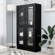 Detailed information about the product Vitrine Cabinet Black 82.5x30.5x150 cm Engineered Wood