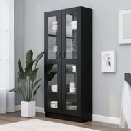 Detailed information about the product Vitrine Cabinet Black 82.5x30.5x185.5 cm Engineered Wood