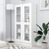 Detailed information about the product Vitrine Cabinet White 82.5x30.5x150 cm Engineered Wood