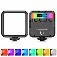 Detailed information about the product VL49 RGB Video Lights LED Camera Light 360 2000mAh Rechargeable Dimmable Panel Lamp Support Magnetic Attraction (1 Pack - Black)