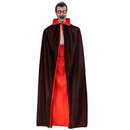 Detailed information about the product Voice Activated Vampire Prop with Glowing Cloak and Sounds Terrifying Halloween Hanging Decoration for Haunted Houses and Outdoor Parties