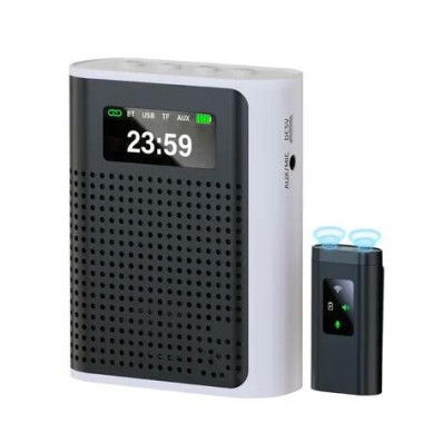 Voice Amplifier Wireless Microphone with Magnitec Lavalier,LED Display Screen,Rechargeable Portable Microphone Speaker for Teachers,Classroom,Yoga,Meetings