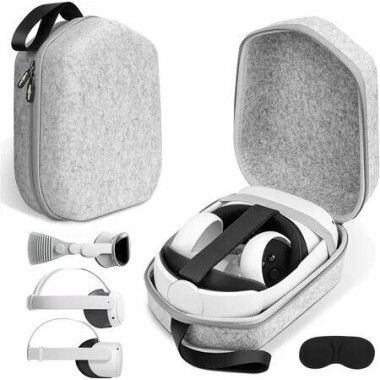 VR Case Hard Carrying Protection Compatible Meta Oculus Quest 2 3 Gaming Headset Storage Travel Touch Controllers Vision Pro Elite