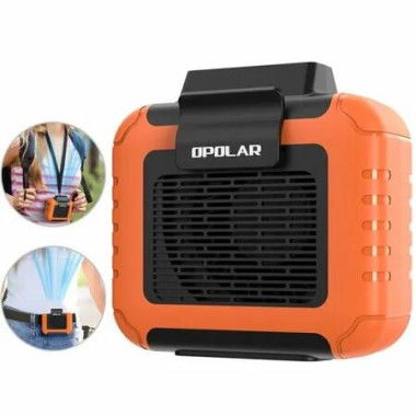 Waist Fan Portable Necklace Clip 6000mAh Rechargeable 6200rpm Airflow 3 Speed USB Belt Hands Free Outdoor Camping Hiking Jobsite