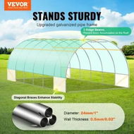 Detailed information about the product Walk-in Tunnel Greenhouse 19.36x9.68x6.5ft Galvanized Frame PE Cover Green