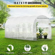 Detailed information about the product Walk-in Tunnel Greenhouse Galvanized Frame & Waterproof Cover 15x7x7 ft