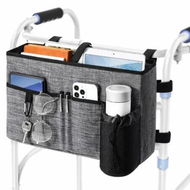 Detailed information about the product Walker Bag Multi Pockets Folding Walker Basket Tote Bag with Cup Holder,Hand-free Carry Pouch Storage Bag for Universal Walkers Seniors Elderly,Gray