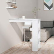 Detailed information about the product Wall Bar Table High Gloss White 102x45x103.5 Cm Engineered Wood.