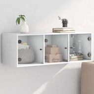 Detailed information about the product Wall Cabinet with Glass Doors White 102x37x35 cm