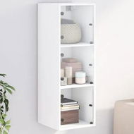 Detailed information about the product Wall Cabinet with Glass Doors White 35x37x100 cm