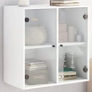 Detailed information about the product Wall Cabinet with Glass Doors White 68x37x68.5 cm