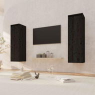 Detailed information about the product Wall Cabinets 2 Pcs Black 30x30x100 Cm Solid Wood Pine