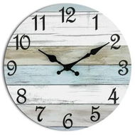 Detailed information about the product Wall Clock Silent Non Ticking Battery Operated Rustic Coastal Decor Kitchen Bathroom Bedroom Living Room 25cm Country Style