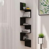 Detailed information about the product Wall Corner Shelf Black 19x19x123 cm Engineered Wood