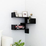 Detailed information about the product Wall Corner Shelf Black 40x40x50 cm Engineered Wood