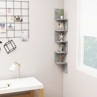 Detailed information about the product Wall Corner Shelf Concrete Grey 20x20x127.5 Cm Engineered Wood.