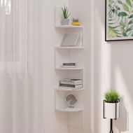 Detailed information about the product Wall Corner Shelf White 19x19x123 Cm Engineered Wood