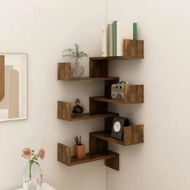 Detailed information about the product Wall Corner Shelves 2 pcs Smoked Oak 40x40x50 cm Engineered Wood