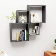 Detailed information about the product Wall Cube Shelf Grey 80x15x78.5 cm Engineered Wood