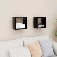 Detailed information about the product Wall Cube Shelves 2 pcs Black 26x15x26 cm