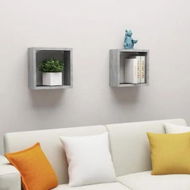 Detailed information about the product Wall Cube Shelves 2 pcs Concrete Grey 30x15x30 cm