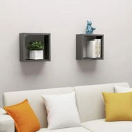 Detailed information about the product Wall Cube Shelves 2 pcs Grey 30x15x30 cm