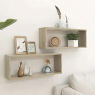 Detailed information about the product Wall Cube Shelves 2 pcs Sonoma Oak 60x15x23 cm Engineered Wood