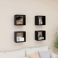 Detailed information about the product Wall Cube Shelves 4 Pcs Black 26x15x26 Cm