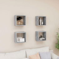 Detailed information about the product Wall Cube Shelves 4 Pcs Concrete Grey 26x15x26 Cm